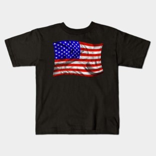 Waving USA Flag Kids T-Shirt